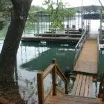 Entering the Beaver lake dock from the trees