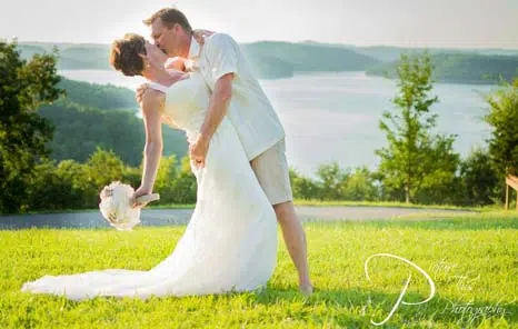 Couple having a Lake Shore Cabins Wedding