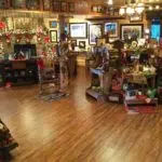 Lake Shore Cabins Gift Shop interior at Christmas
