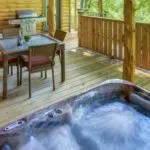 Homestead Cabin hot tub on deck